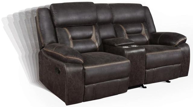 Coaster® Greer Dark Brown Reclining Upholstered Tufted Back Glider Loveseat-1