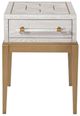 Bassett Mirror Perrine White Top Accent Table with Brass Base-1