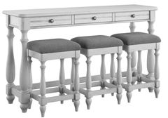 Emerald Home New Haven 4-Piece Oyster Shell Sofa Table Set