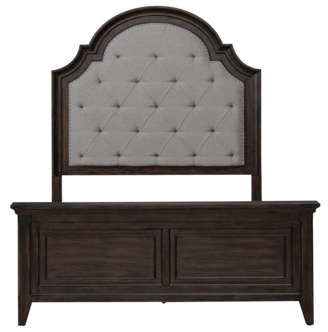 Liberty Furniture Paradise Valley Flax Tweed/Saddle Brown Queen Upholstered Panel Bed-2