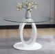 ACME Furniture Larry Glass Top Dining Table with White Base-1