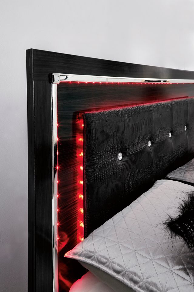 Signature Design by Ashley® Kaydell Black Queen/Full Upholstered Panel Headboard-2