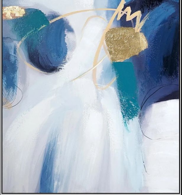 Classy Art Style 6 Hand Painted Textured Canvas with Foil Wall Art-1