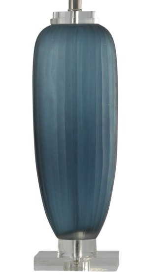 StyleCraft Ribbed Glass/Clear Acrylic Table Lamp-1