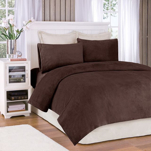 Olliix by True North by Sleep Philosophy Brown Queen Soloft Plush Sheet Set-3
