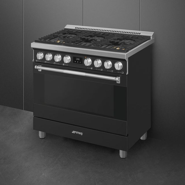 Smeg Professional 36" Anthracite Pro Style Gas Range-3