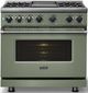 Viking® 7 Series 36" Eucalyptus Pro Style Dual Fuel Range with Griddle-2