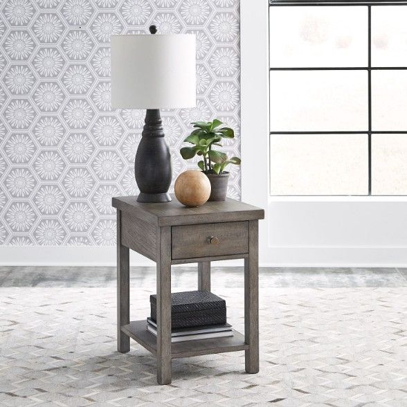 Liberty Furniture Modern Farmhouse Dusty Charcoal Chairside Table-1