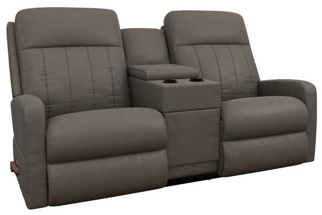 La-Z-Boy® Finley Otter Leather Manual Wall Reclining Loveseat with Console-0