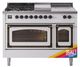 Ilve® Nostalgie II Noblesse 48'' Custom RAL Color Pro Style Dual Fuel Range with Burnished Trim-0