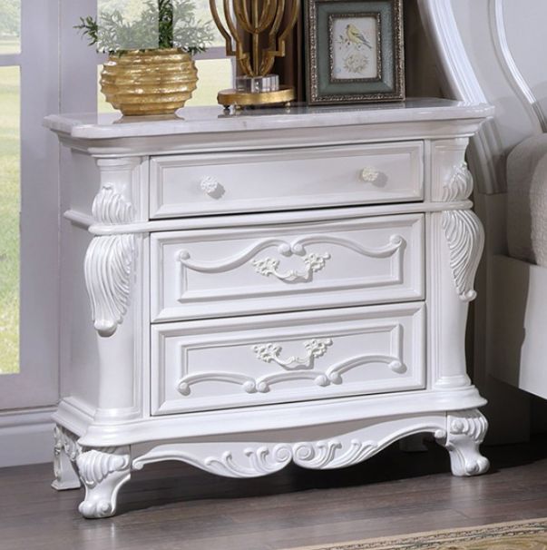 Furniture of America® Ventresca White Nightstand-0