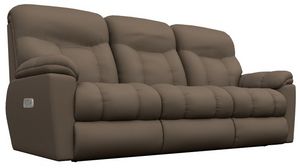 Front view of the La-Z-Boy® Morrison Cappuccino Power Reclining Sofa with Headrest and Lumbar