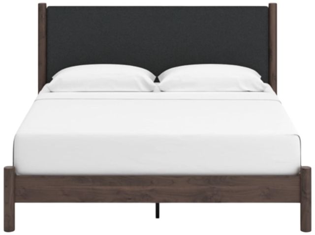 Signature Design by Ashley® Pamytta Brown King Upholstered Panel Platform Bed-2