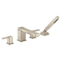 Moen® 90 Degree Brushed Nickel Two-Handle High Arc Roman Tub Faucet