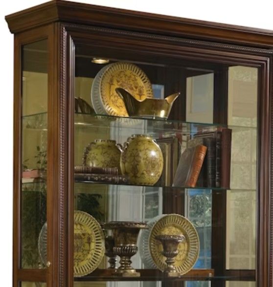 Pulaski™ PFC Oak Brown Two Way Sliding Door Curio-1