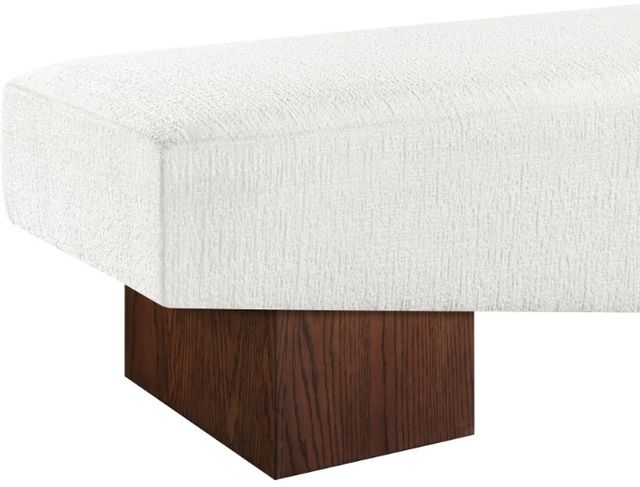 Meridian Furniture Alora Cream/Walnut Upholstered Bench-3