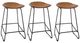Jofran Inc. Nature's Edge 3-Piece Black/Natural Backless Stool Set-0