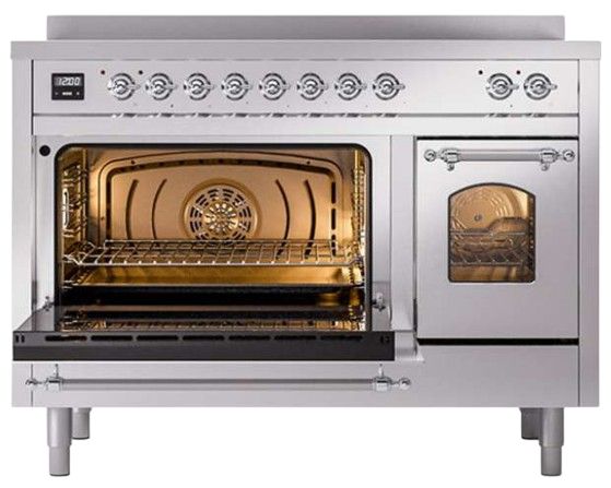 Ilve® Nostalgie II Series 48" Stainless Steel Pro Style Induction Range-1
