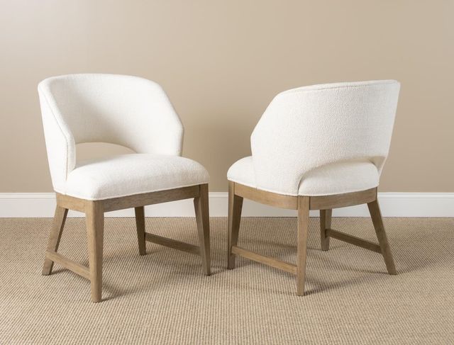 Legacy Classic Melrose Cloud White/Dessert Oak Upholstered Arm Chair-2