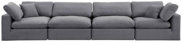 Meridian Furniture Comfy 4-Piece Gray Velvet Sofa -1