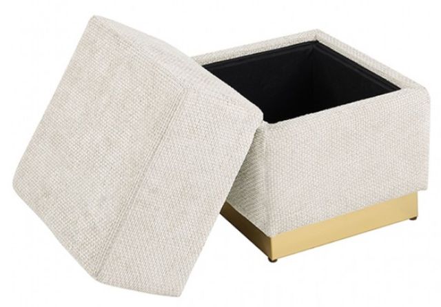 Furniture of America® Krysten Beige Storage Stool-2