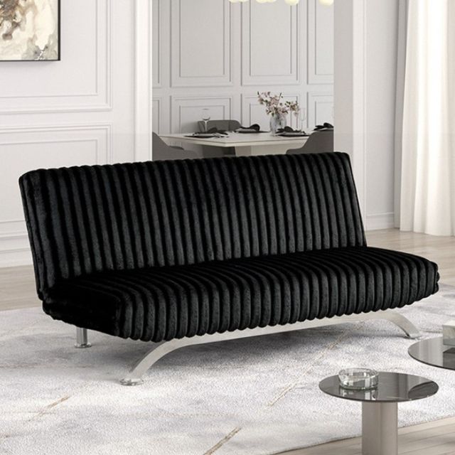 Furniture of America® Villeneuve Black Futon Sofa Bed-2