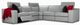 Jaymar Vanda Parallele 33 4 Piece Illusion Steel Gr. 30 Sectional-1