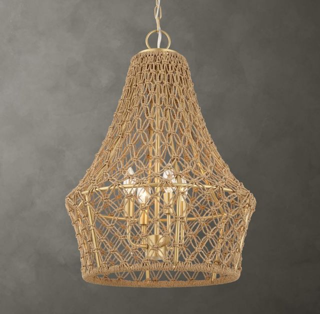 Uttermost® Macrame Brown/Gold 4-Light Pendant-1
