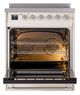 Ilve® Nostalgie II Noblesse 30'' Antique White Pro Style Induction Range with Chrome Trim-2