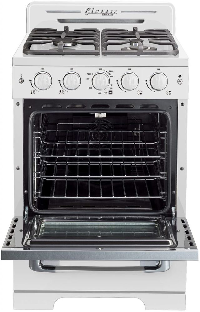 Unique® Appliances Classic Retro 24" Marshmallow White Freestanding Gas Range-1