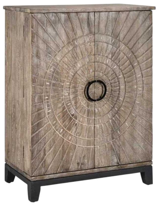 Classic Home Vivienne Distressed Taupe Bar Cabinet-0