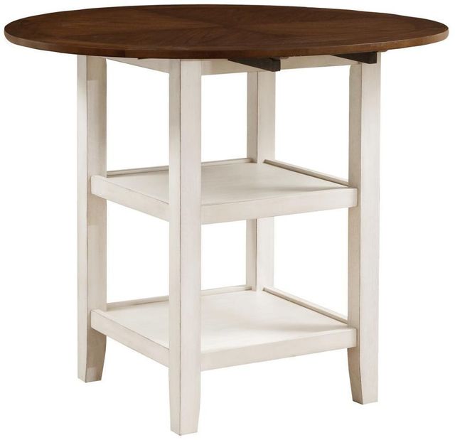 Homelegance® Kiwi Whitewash Counter Height Drop Leaf Table with Dark Cherry Top -0