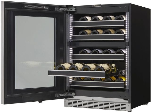 Silhouette® Reserve 24” 5 Cu. Ft. Black Built-In Wine Cooler-1