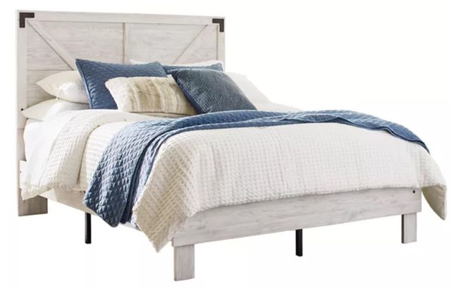 Signature Design by Ashley® Shawburn 2-Piece Charcoal Gray/Whitewash Queen Platform Bed Set-1