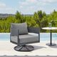 Armen Living Menorca Gray Aluminum/Fabric Outdoor Swivel Rocker Chair-1