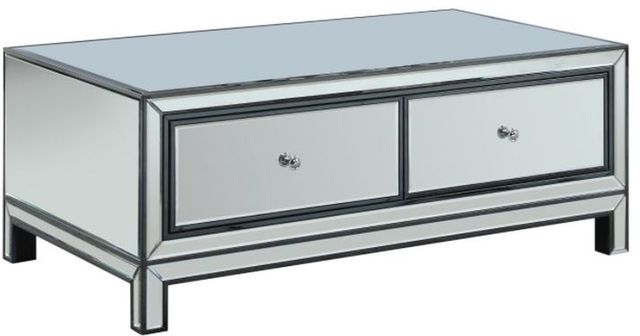 Coaster® Black Titanium and Silver 2-Drawer Coffee Table-0