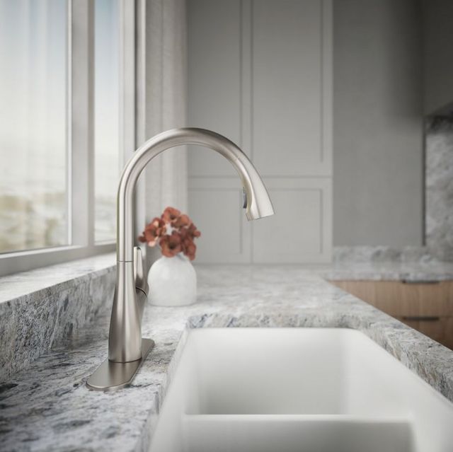 KOHLER® Rival® Vibrant Stainless Pull-Down Kitchen Sink Faucet with 2-Function Sprayhead-4