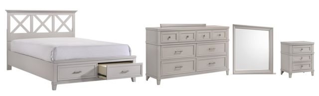 Bernards Nova II 4-Piece Gray Queen X Storage Full Bedroom Set-0
