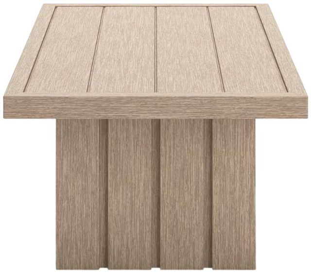 Signature Design by Ashley® Thunder Trails Beige/Light Gray Eucalyptus Rectangular Outdoor Cocktail Table-2