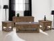 International Furniture Direct Parota III Barrel Brown Chairside Table-1