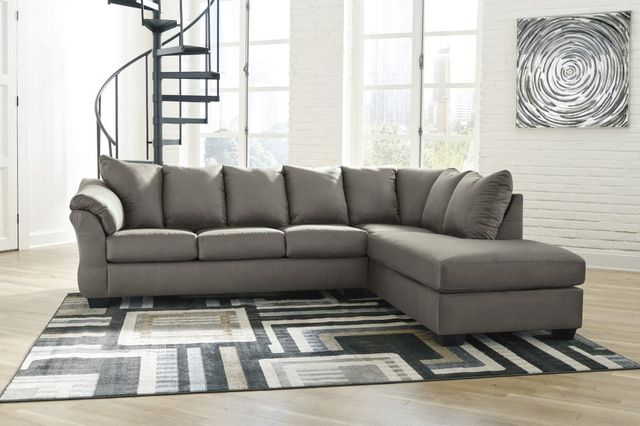 Signature Design by Ashley® Darcy 2-Piece Cobblestone Right-Arm Facing Sofa Sectional and Chaise-3