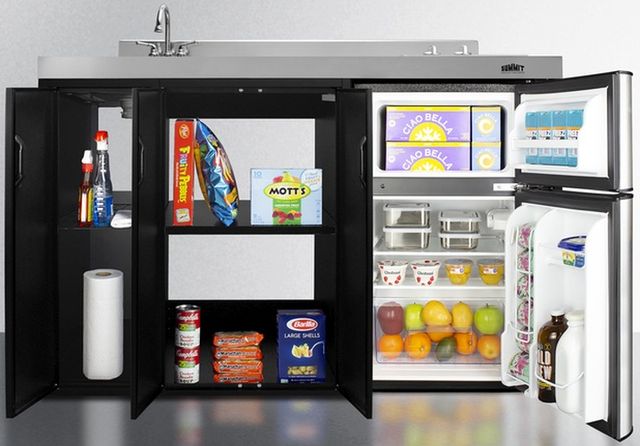 Summit® 54" Black and Stainless Steel All-In-One Kitchenette-4
