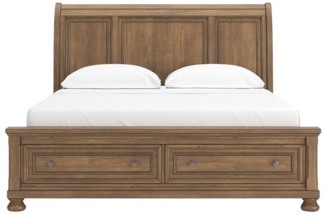 Signature Design by Ashley® Feddinger Medium Brown California King Storage Sleigh Bed-3