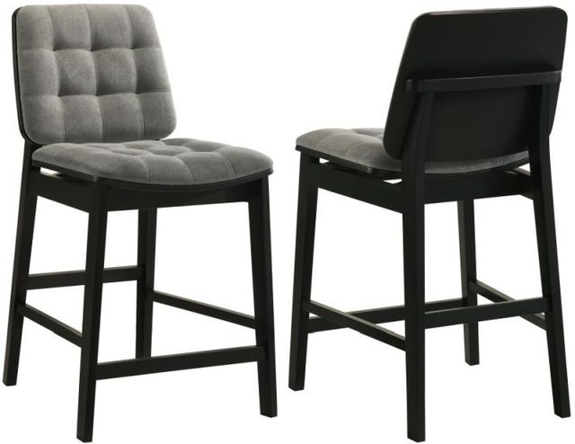 Coaster® Redbridge 2-Piece Black/Gray Upholstered Counter Stool Set-0