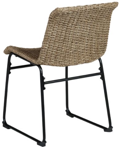 Signature Design by Ashley® Amaris 2-Piece Black/Brown Metal/Resin Wicker Outdoor Dining Side Chair-3