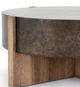 Four Hands Bingham Distressed Iron Coffee Table with Rustic Oak Base-4