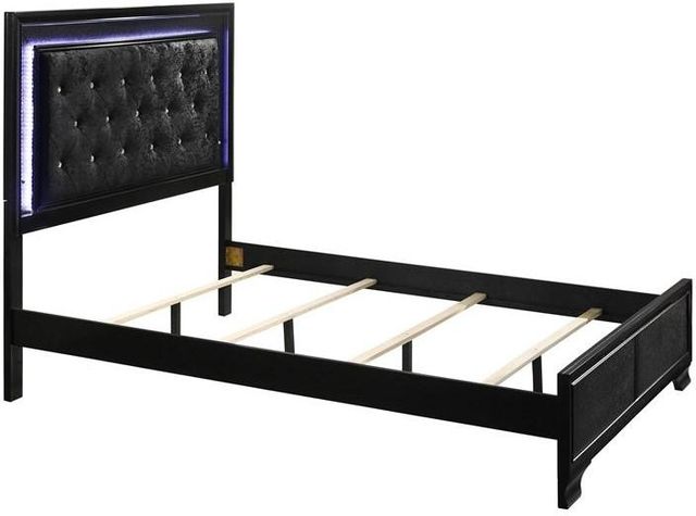 Crown Mark Micah Black Twin Upholstered Panel Bed-1