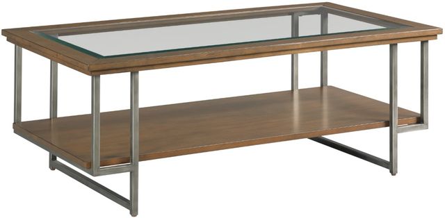 Hammary® Ingrid Glass Top Coffee Table with Dusty Silver Base-0