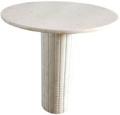 Coaster® Astoria White Round Genuine Marble End Table 