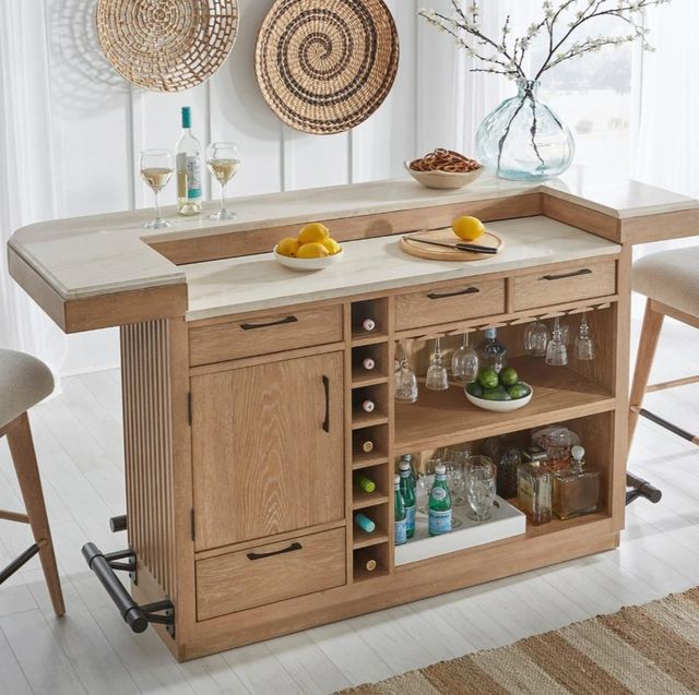 Parker House® Escape Glazed Natural Oak Vanilla Bean Bar Table-1